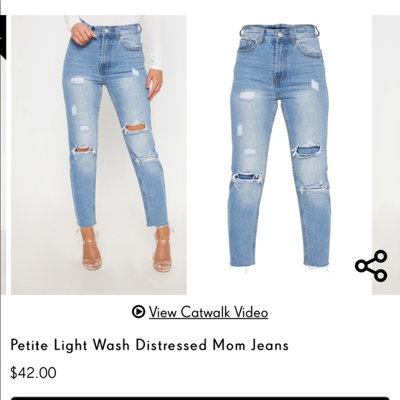 pretty little thing ripped mom jeans
